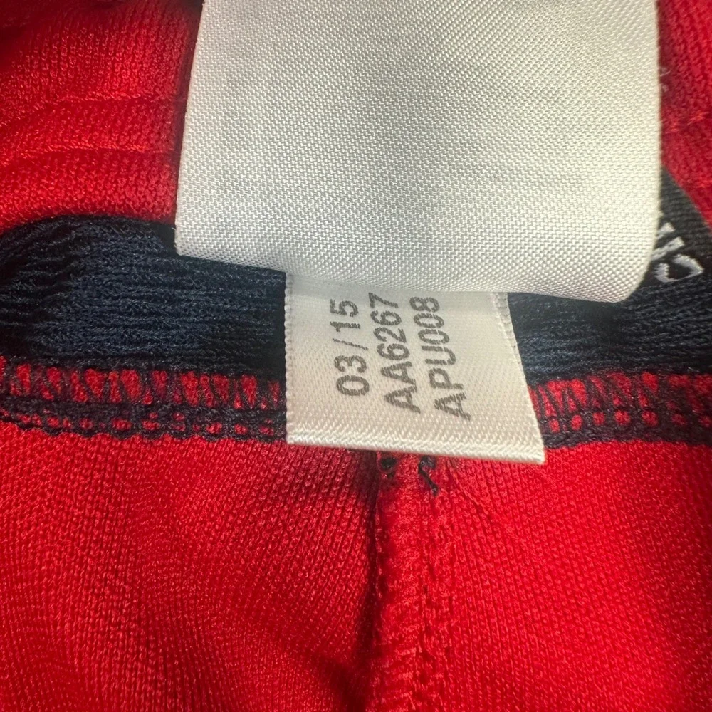 Adidas Climacool Track Pants Mens XL Red White Stripe Zipper Pockets Tapered